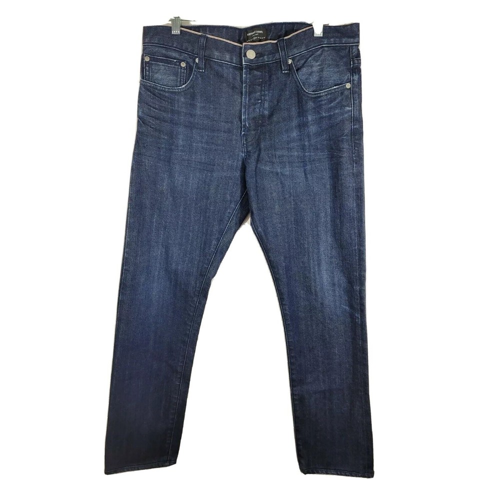 Earnest Sewn Dean Skinny Jean's Men’s 32 x 29L Dark Blue in color top secret
